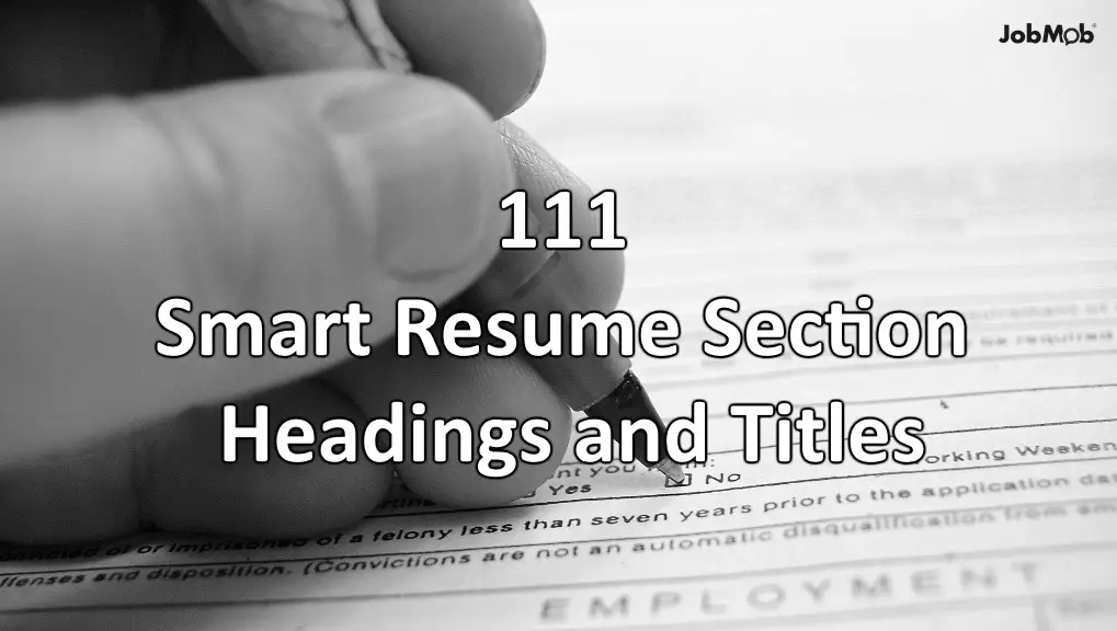 Typical sections of a resume