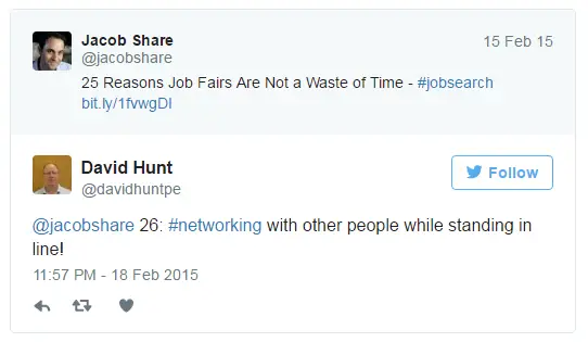 job fairs reasons to go tweet