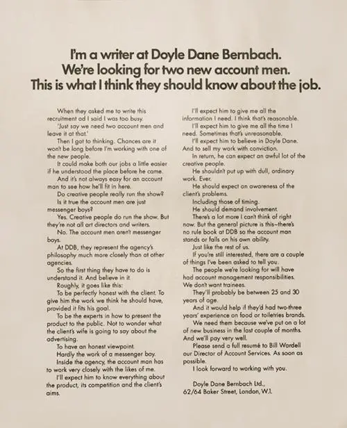 doyle dane bembach recruitment marketing