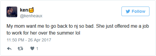 mom offers summer job tweet