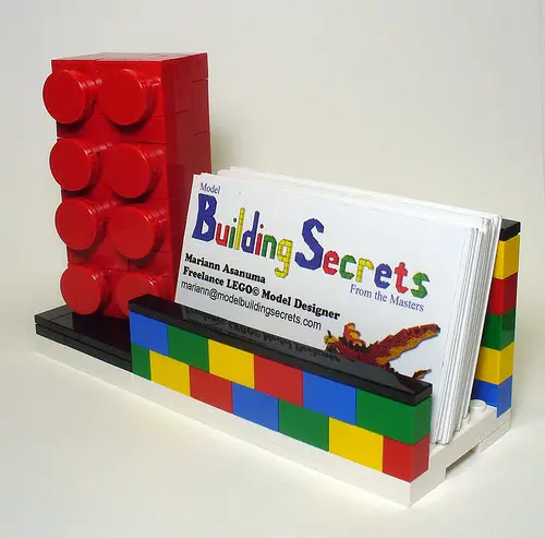lego brick business card holder