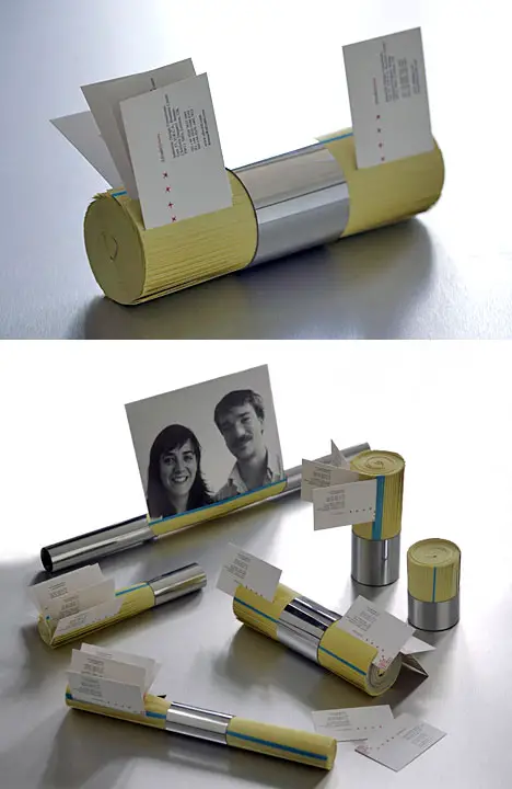 yellow page business card holder