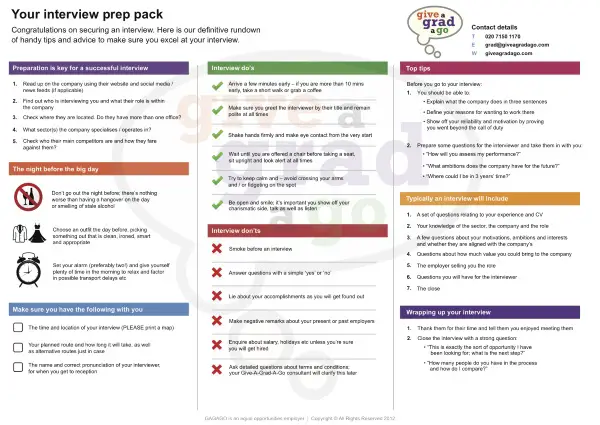 giveagadago interview prep pack