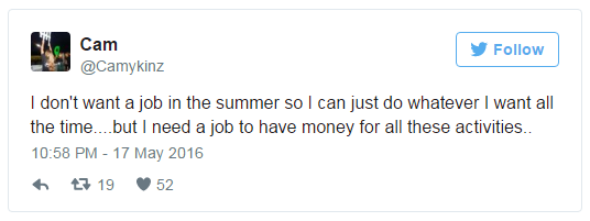 summer job tips tweet 1