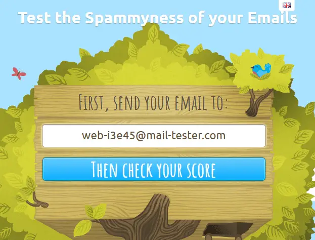 mail-tester homepage