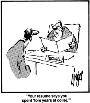resume typo error cartoon