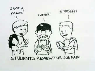 Students review job fair