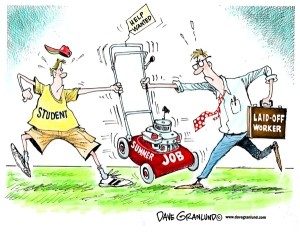 Summer jobs competition between teens & adults