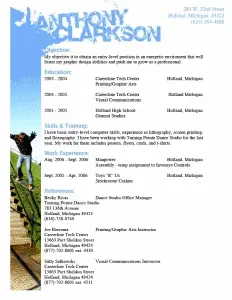Anthony Clarkson beautiful resume