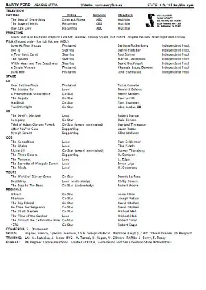 barry ford actor resume