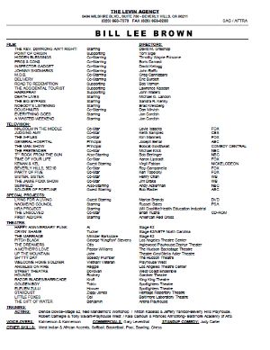 bill lee brown actor resume