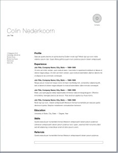 Perfect Looking Resume Colin Nederkoorn resume