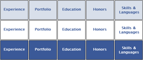 Set of facebook resume section banners