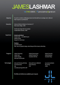 James Lashmar beautiful resume