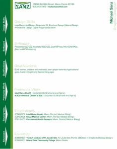 Michael Sanz beautiful resume