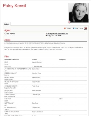 patsy kensit actor resume