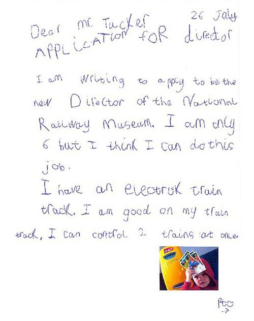 6 year old cover letter