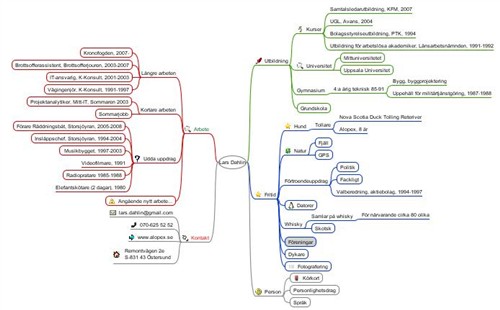 lars dahlin cv mindmap