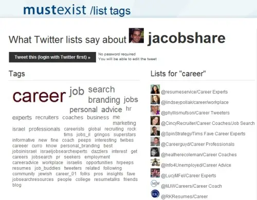 List Tags for @jacobshare