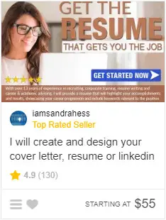 sample gig Top Rated Fiverr Seller for Resumes