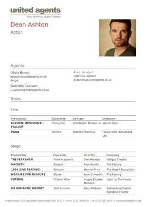 dean ashton acting resume