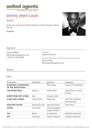 jimmy jean-louis acting resume