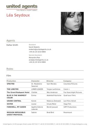 léa seydoux acting resume