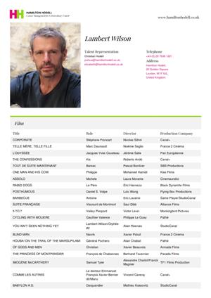 lambert wilson acting resume