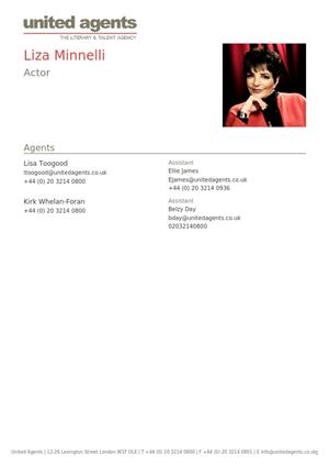 liza minnelli acting resume