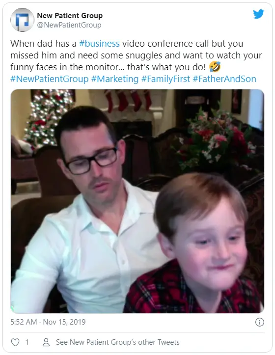 When dad has a #business video conference call but you missed him and need some snuggles and want to watch your funny faces in the monitor... that's what you do!