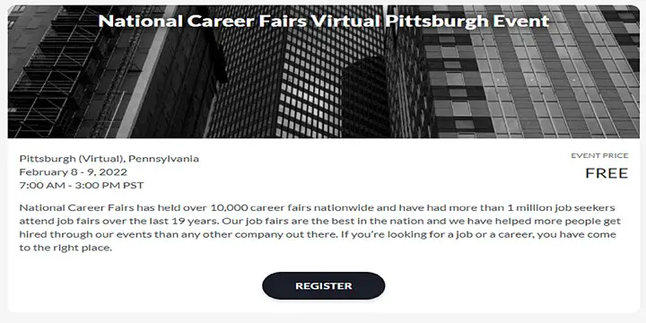 PITTSBURGH VIRTUAL CAREER FAIR AND JOB FAIR- FEBRUARY 8, 2022