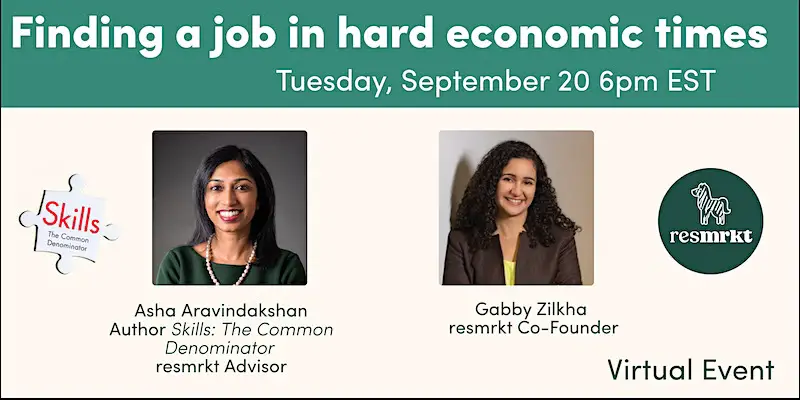 Finding a job in hard economic times with author Asha Aravindakshan