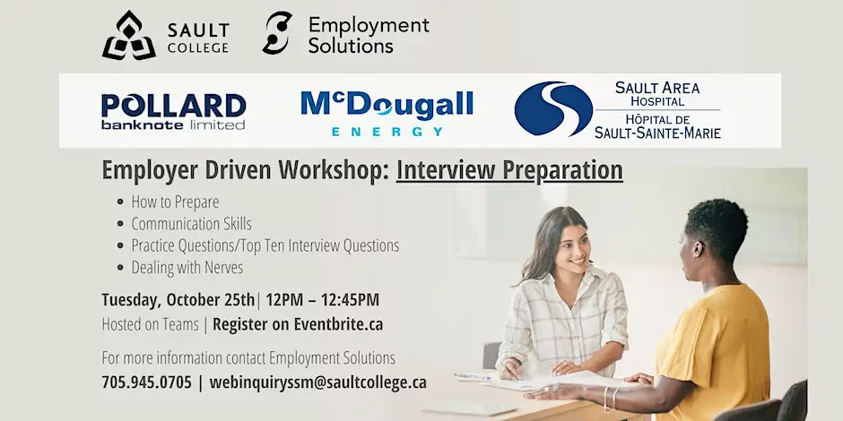 ES - Interview Workshop - Pollard, McDougall, Sault Area Hospital (FREE)